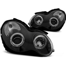 Set fari anteriori per Mercedes Classe C W203 2000-2004, con nero base, sinistro e destro tuning