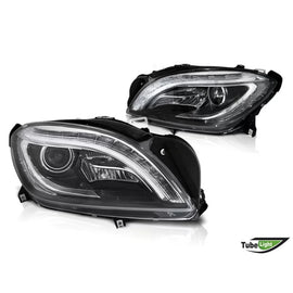 Set fari anteriori per Mercedes ML W166 2011-2015 con nero base, sinistro e destro tuning