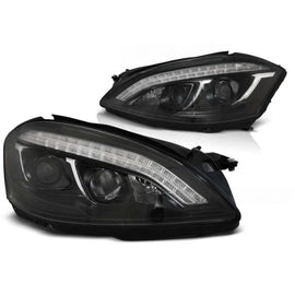 Set fari anteriori per Mercedes Classe S W221 2005-2009 con nero base, sinistro e destro tuning