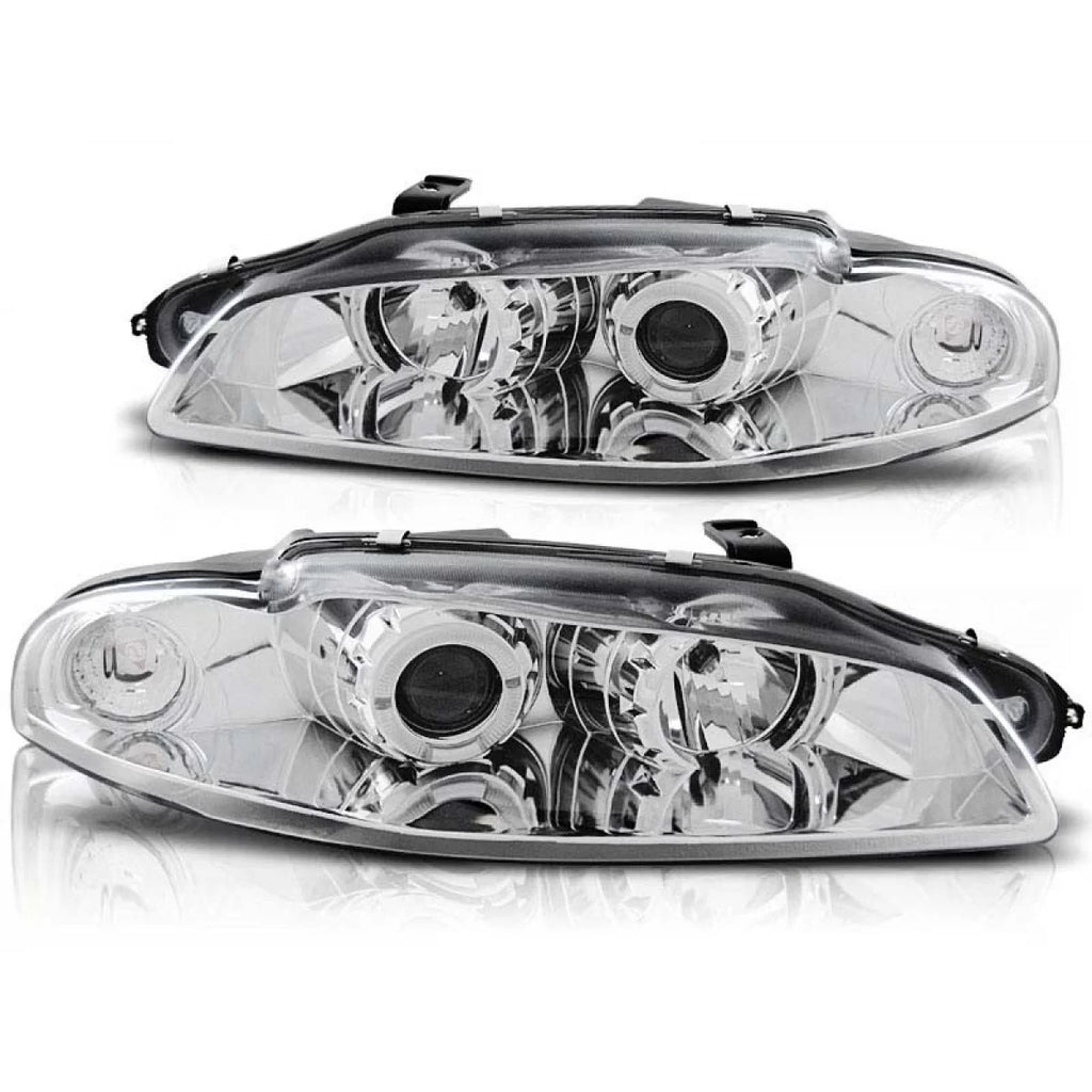 Set fari anteriori per Mitsubishi Eclipse 1997-12.1998 con cromato base, sinistro e destro tuning
