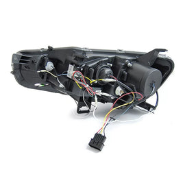 Set fari anteriori per Mitsubishi Lancer 2008-2016 nero base con dinamico Indicatore di direzione, sinistro e destro