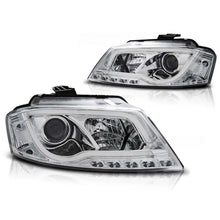 Carica l'immagine nel visualizzatore di Gallery, Set fari anteriori con autentico DRL luci per Audi A3 8P 2008-2012 3D/5D, sinistro e destro tuning