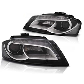 Set fari anteriori con autentico DRL luci per Audi A3 8P 2008-2012 3D/5D, sinistro e destro tuning