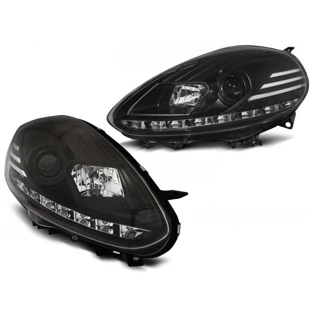 Set fari anteriori con autentico DRL luci per Fiat PUNTO EVO 10.2009-2012, sinistro e destro tuning