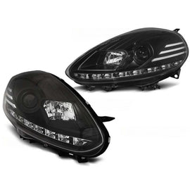 Set fari anteriori con autentico DRL luci per Fiat PUNTO EVO 10.2009-2012, sinistro e destro tuning