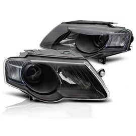 Set fari anteriori per Volkswagen Passat B6 2005-2010 con nero base, sinistro e destro tuning