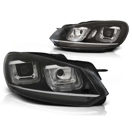 Set fari anteriori per VW Golf VI 2008-2012 con nero base, sinistro e destro tuning