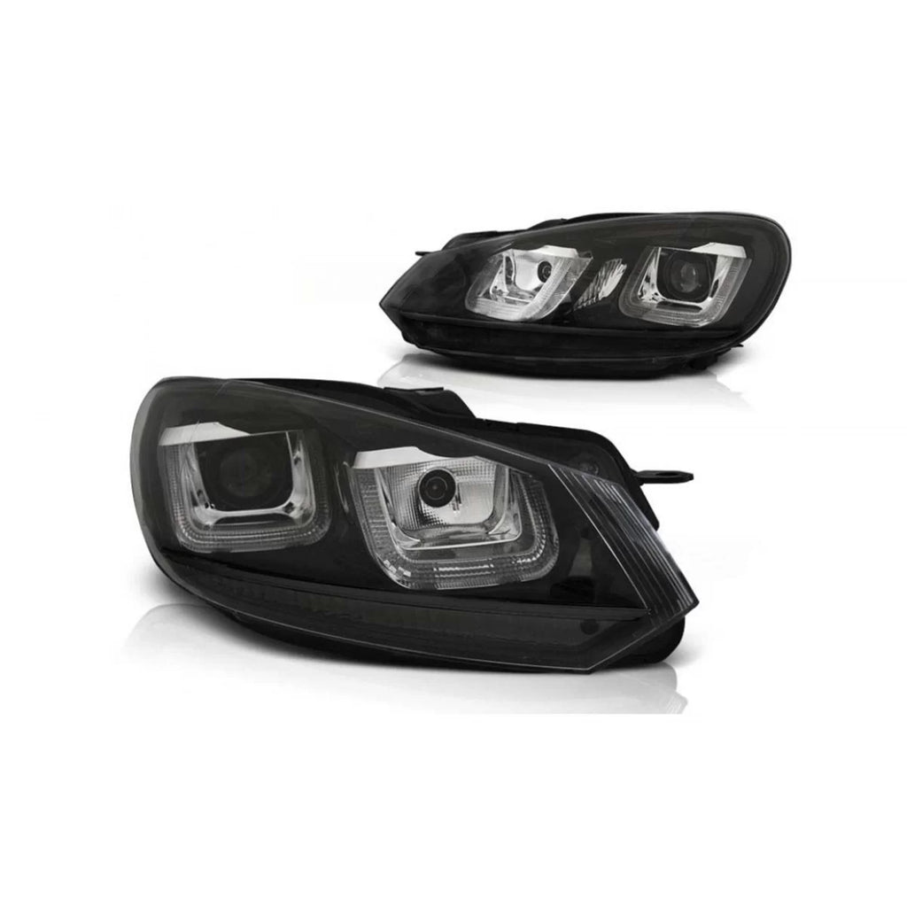 Set fari anteriori per VW Golf VI 2008-2012 con nero base, sinistro e destro tuning
