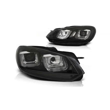 Carica l'immagine nel visualizzatore di Gallery, Set fari anteriori per VW Golf VI 2008-2012 con nero base, sinistro e destro tuning