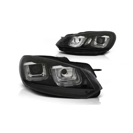 Set fari anteriori per VW Golf VI 2008-2012 con nero base, sinistro e destro tuning