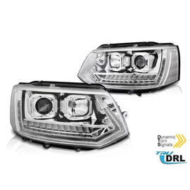 Set fari anteriori per VW T5 2010-2015 con cromato base, sinistro e destro tuning