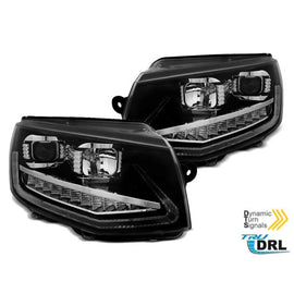 Set fari anteriori per VW T6 dal 2015 con nero base, sinistro e destro tuning