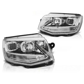 Set fari anteriori per VW T6 dal 2015 con cromato base, sinistro e destro tuning