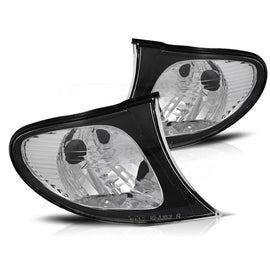 Freccia set per il faro anteriore per BMW Serie 3 E46 berlina/wagon 2001-2005 con cromato base e nero cornice sinistro +