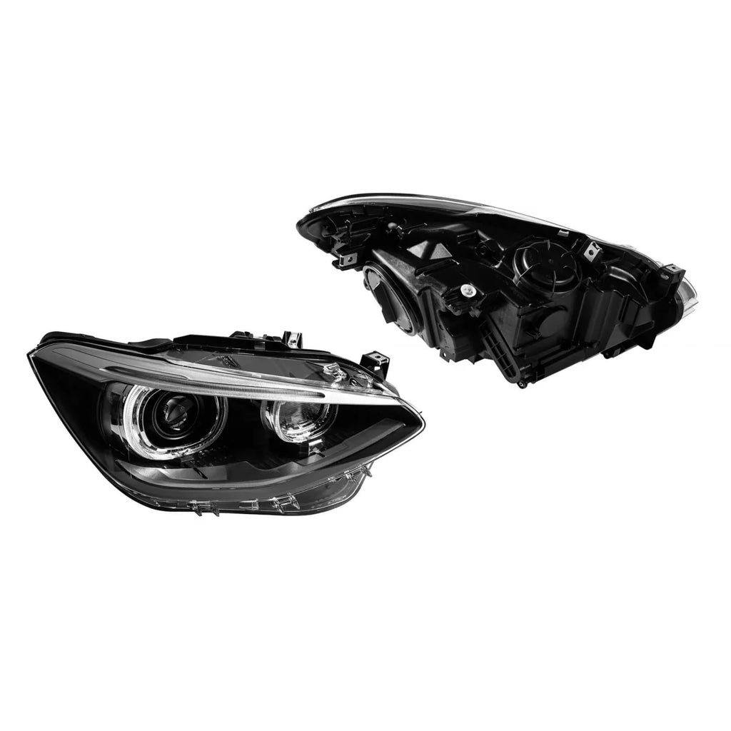 LED kit fari anteriori per BMW Serie 1 F20, F21 2011-2015, con nero base, per il modello con lampade alogene fari
