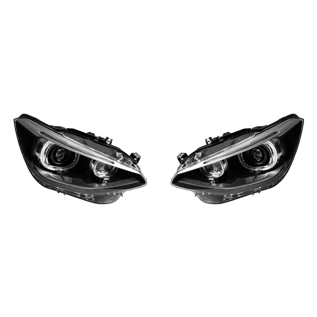 LED kit fari anteriori per BMW Serie 1 F20, F21 2011-2015, con nero base, per il modello con lampade alogene fari