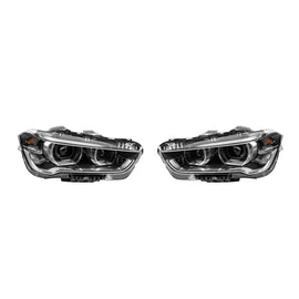 LED kit fari anteriori per BMW X1 F48 dal 2015, con nero base, per il modello con lampade alogene fari anteriori tuning