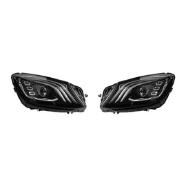 LED kit fari anteriori per Mercedes Classe S W222 2013-2017 con modules con an A design kit per restyling W222, nero
