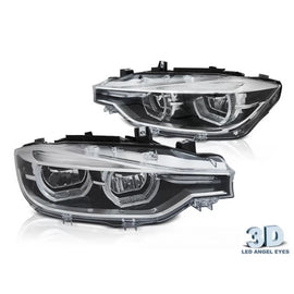 LED Set fari anteriori per BMW Serie 3 F30, F31 2015-2018 con cromato base, sinistro e destro, per il modello