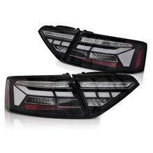 Carica l'immagine nel visualizzatore di Gallery, Kit fanali posteriori LED per Audi A5 2011-2016 con nero base, con dinamico Indicatore di direzione, sinistro e destro