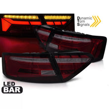 Carica l'immagine nel visualizzatore di Gallery, Set fanali posteriori LED per Audi A5 2011-2016 con rosso fumé base, con dinamico Indicatore di direzione, sinistro