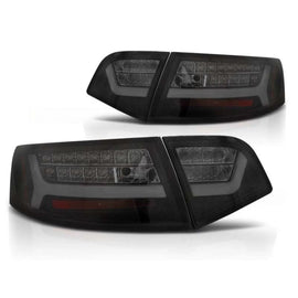 Set fanali posteriori LED per Audi A6 C6 berlina 2008-2011 nero/fumé, sinistro e destro tuning