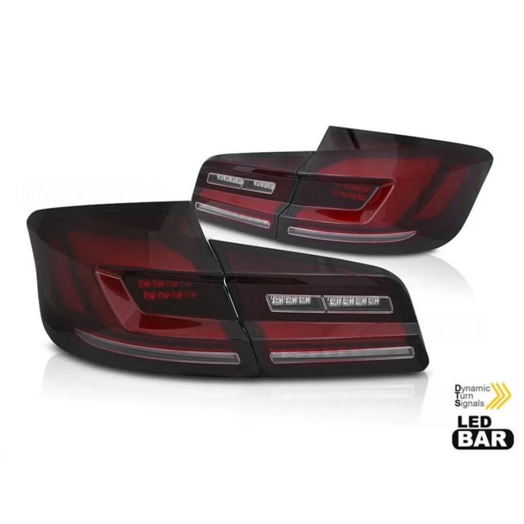 Set fanali posteriori LED per BMW Serie 5 F10 2010-2016, fumé rosso, sinistro e destro tuning
