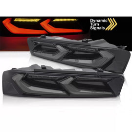 Set fanali posteriori LED per Chevrolet Camaro 2016-2018, con dinamico Indicatore di direzione, nero fumé base, sinistro