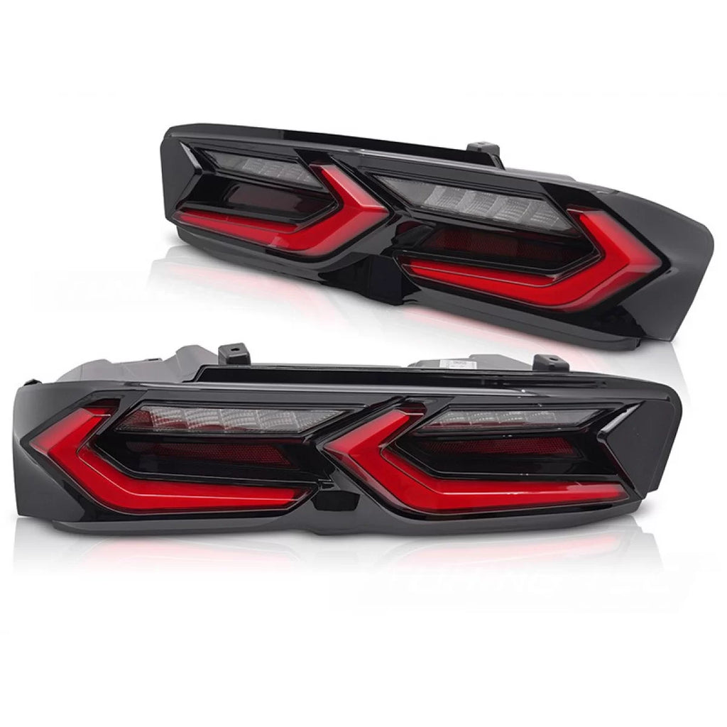 Set fanali posteriori LED per Chevrolet Camaro 2019-2023, con dinamico Indicatore di direzione, nero-rosso base