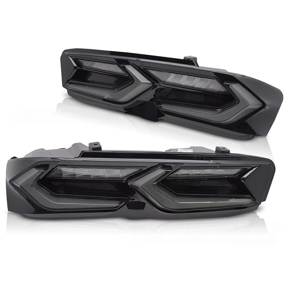 Set fanali posteriori LED per Chevrolet Camaro 2019-2023, con dinamico Indicatore di direzione, nero fumé base, sinistro