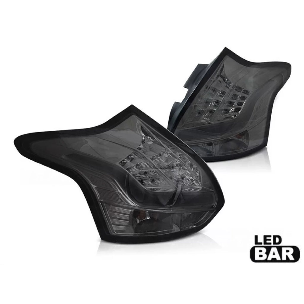 Set fanali posteriori LED per Ford Focus hatchback 2011-2014 con completamente fumé base, sinistro e destro tuning