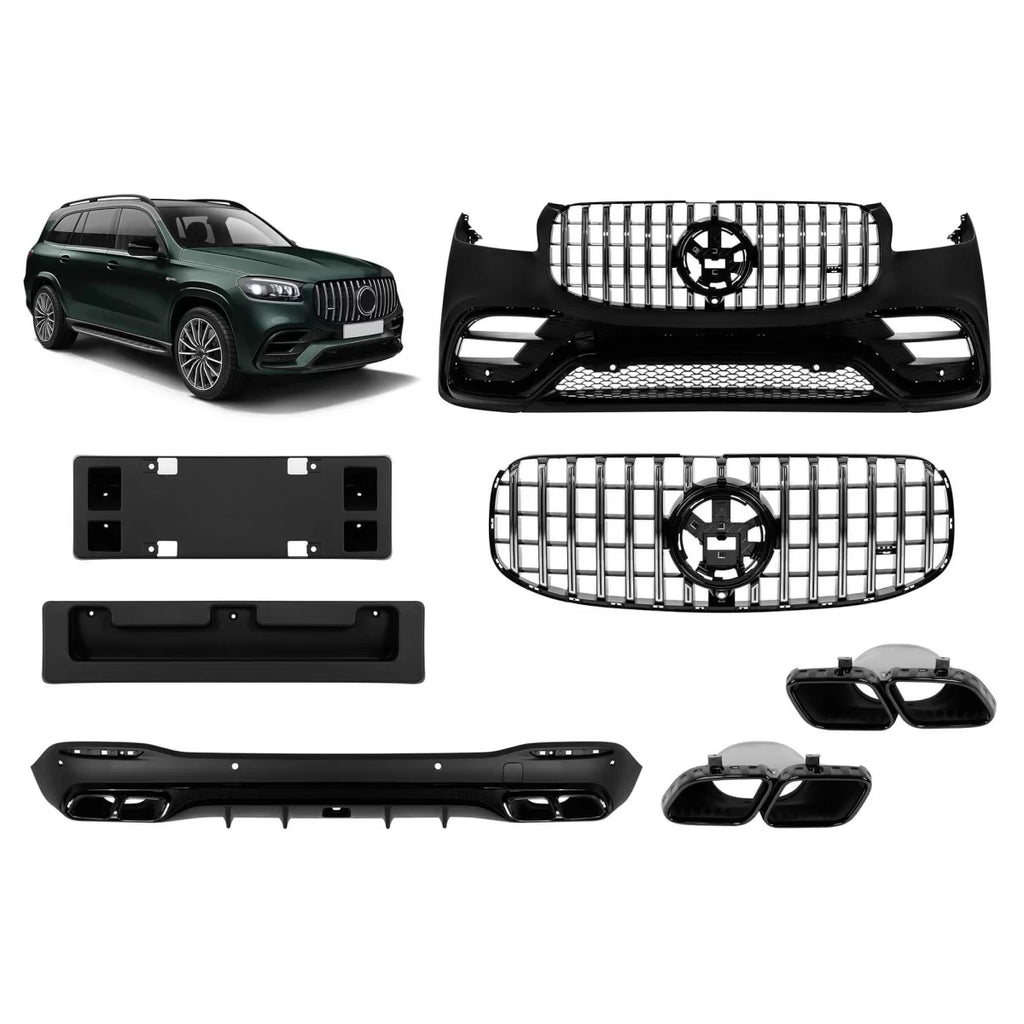 Kit carrozzeria tuning con nero elementi e cromato/nero griglia per Mercedes GLS X167 2020-2023 per il modello