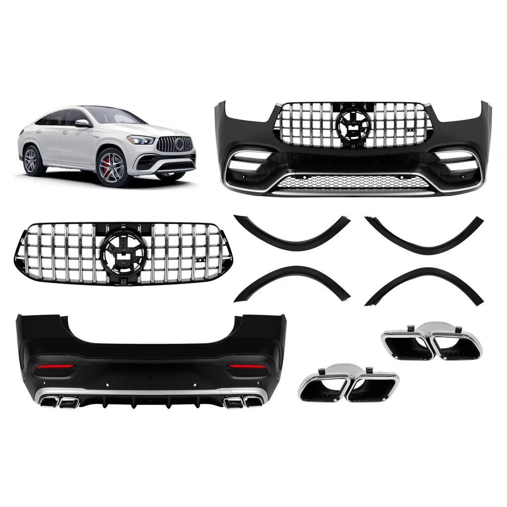 Kit carrozzeria tuning A design tipo 63 per Mercedes GLE Coupe C167 dal 2019 con cromato elementi