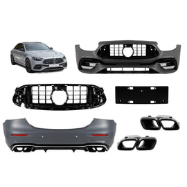 Kit carrozzeria tuning tipo 63 per Mercedes Classe E W213 berlina dal 2020 con nero terminali e elementi