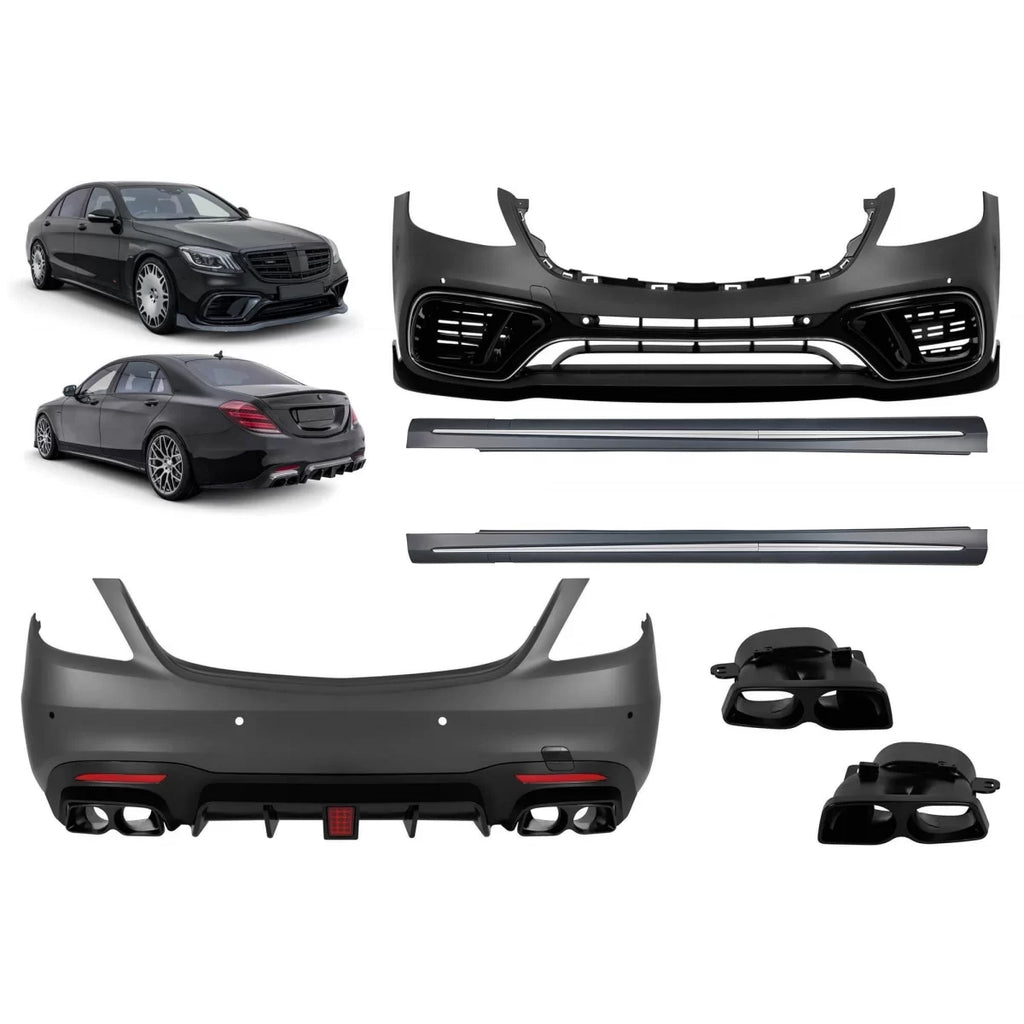 Kit carrozzeria tuning tipo B design per Mercedes Classe S W222 2017-2020, con lungo base thresholds