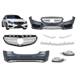 Kit carrozzeria tuning tipo Line per Mercedes Classe E W212 berlina 2014-2016 con cromato terminali