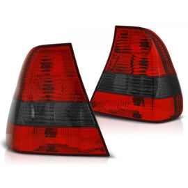 Set fanali posteriori per BMW E46 06.2001-12.2004 compatto con rosso e fumé base, sinistro e destro tuning