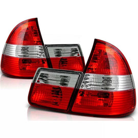 Set fanali posteriori per BMW E46 1999-2005 station wagon con rosso e bianco base, sinistro e destro tuning