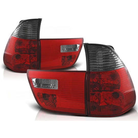Set fanali posteriori per BMW X5 E53 09.1999-10.2003 con rosso e fumé base, sinistro e destro tuning