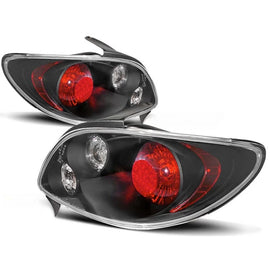 TUNING fanali posteriori set per PEUGEOT 206 dal 10.1998 3/5 porte con nero BASE, sinistro e destro