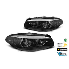 Carica l'immagine nel visualizzatore di Gallery, Xenon kit fari anteriori per BMW Serie 5 F10, F11 2010-2013 con nero base, sinistro e destro per modelli con AFS