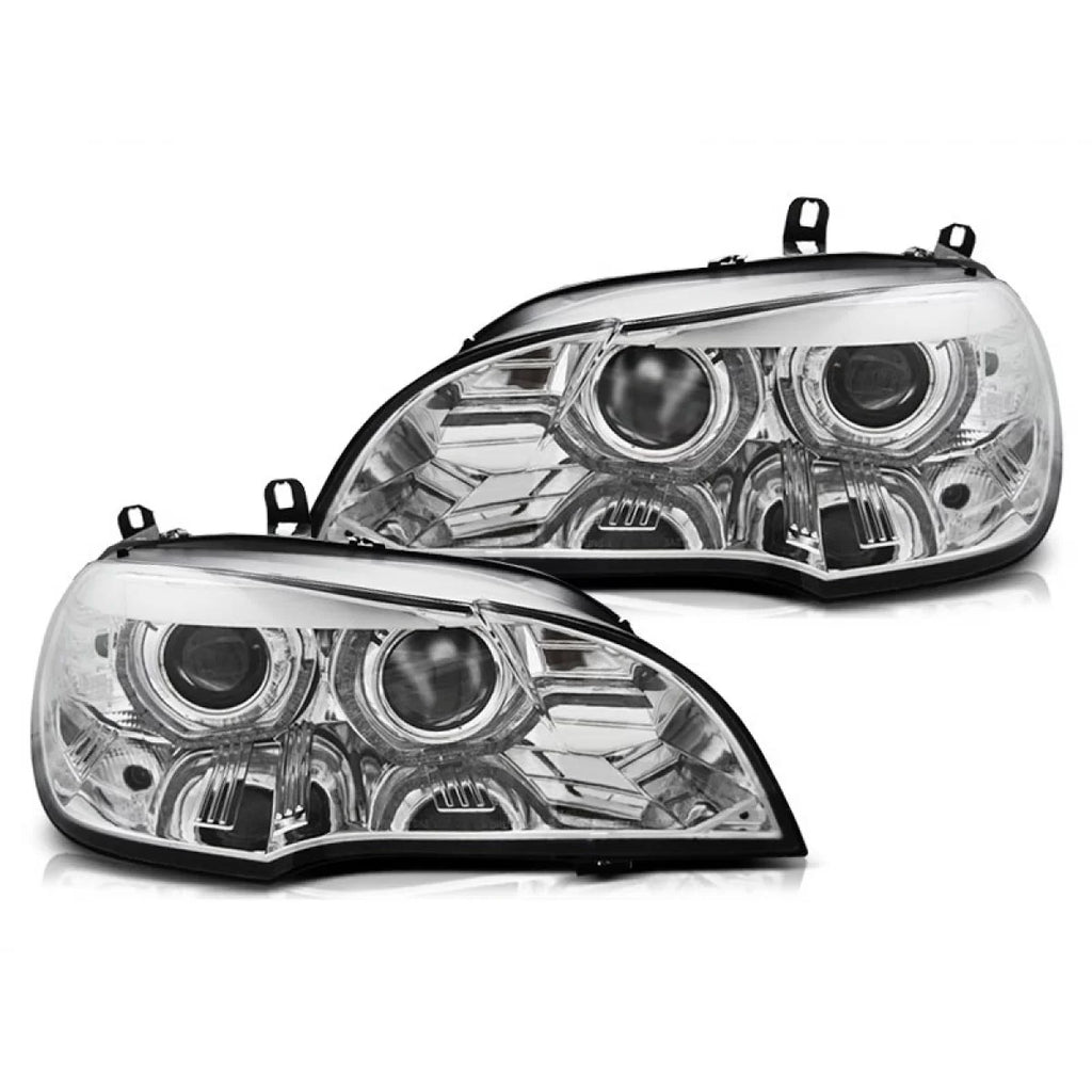 Xenon kit fari anteriori per BMW X5 E70 2007-2010 AFS con cromato base, sinistro e destro tuning