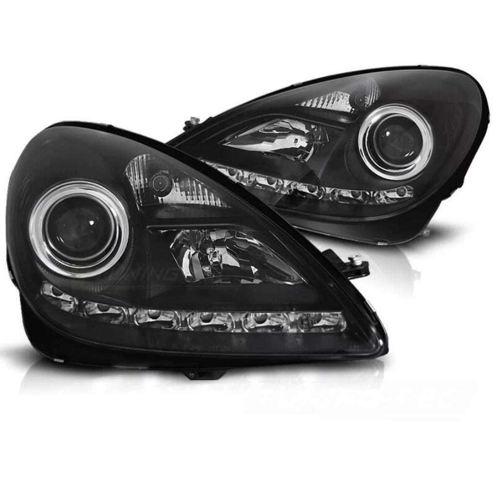 Xenon kit fari anteriori per Mercedes SLK R171 2004-2011 con nero base, sinistro e destro tuning