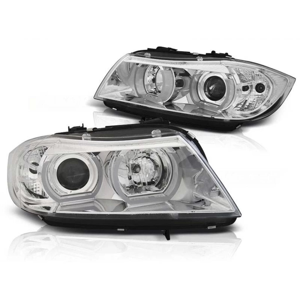 Xenon fari anteriori per BMW Serie 3 E90/E91 03.2005-08.2008 con cromato base tuning