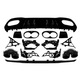 Tipo A45 diffusore con nero terminali per A design paraurti on Mercedes Classe A W177 dal 2018 -oo--oo-