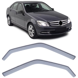 Deflettori antiturbo pioggia protezione nero fumé per Mercedes Classe C W204 S204 07-14