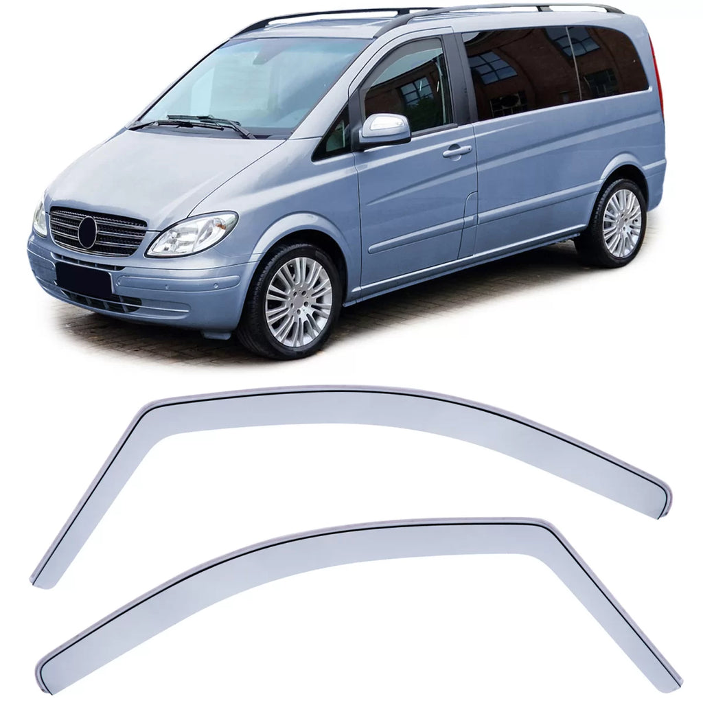 Deflettori antiturbo pioggia protezione wind shield trasparente per Mercedes Vito Viano W639 03-13