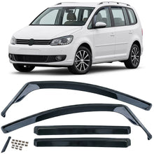 Carica l'immagine nel visualizzatore di Gallery, Deflettori antiturbo pioggia guards 4-pezzo nero fumé per VW Touran 1T 2003-2015