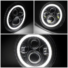 Carica l'immagine nel visualizzatore di Gallery, Fari LED 7 Pollici Angel Eyes SK-Import Neri Jeep Wrangler e Mazda MX-5 NA - foto 4