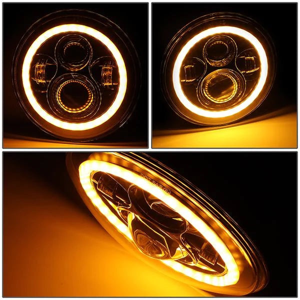 Fari LED 7 Pollici Angel Eyes SK-Import Neri Jeep Wrangler e Mazda MX-5 NA - foto 3